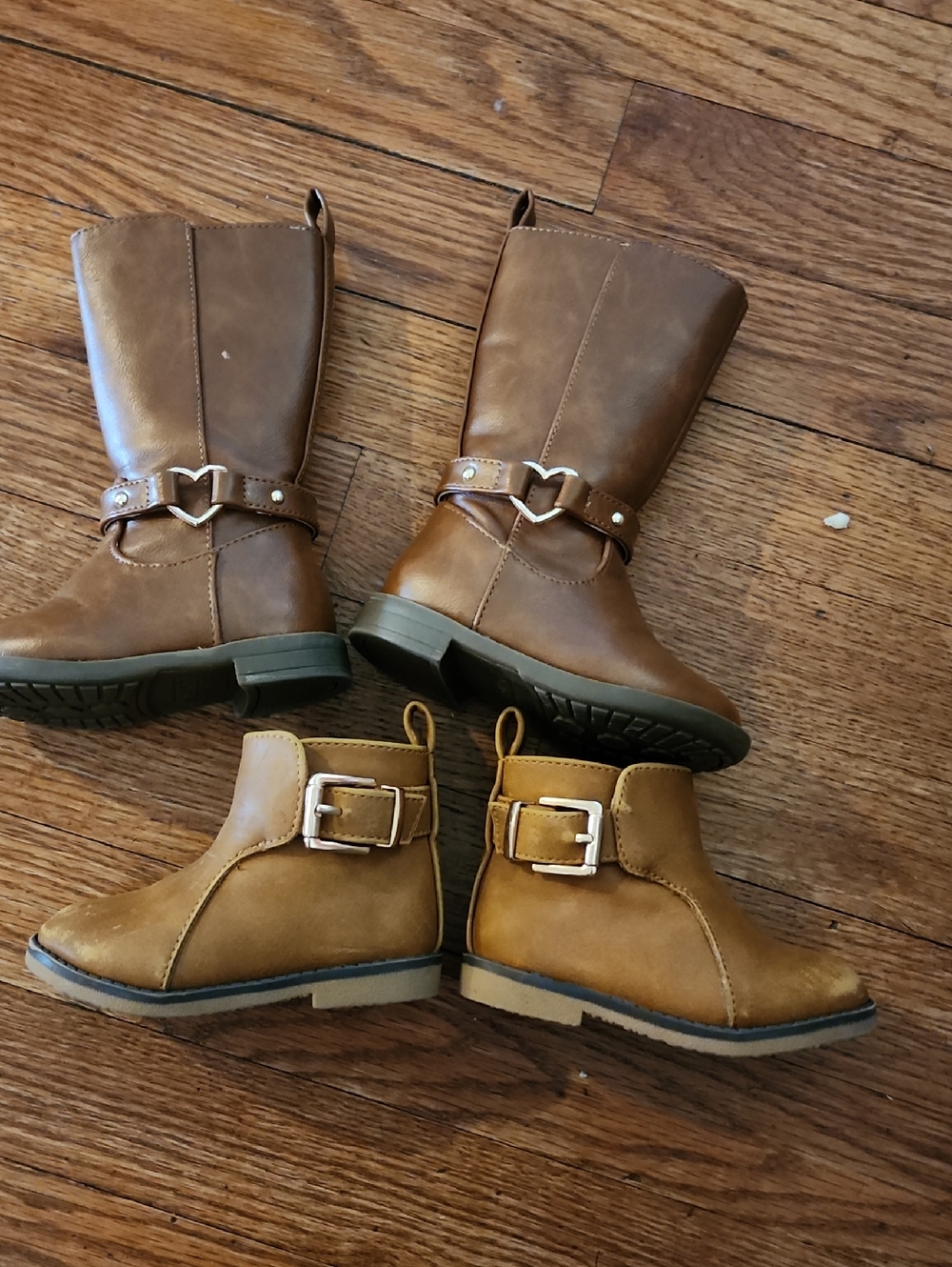 The Children's Place Girls' Tan Brown Faux-Leather Boots Set
